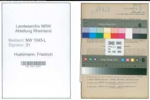 Entnazifizierung Friedrich Huelsmann , geb. 28.01.1914 (Justizangestellter)