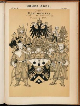 Taf. 415. Grafen Razumowsky, R. Grf. d. d. Frankfurt. a/M. 27. April. 1744.
