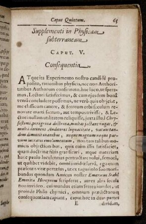 Caput V. Consequentia.