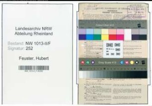 Entnazifizierung Hubert Feuster , geb. 17.01.1889 (Steuerhelfer)