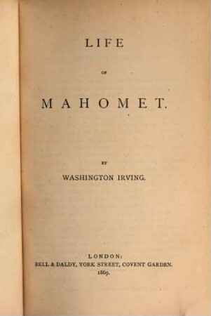 The works of Washington Irving, 9.. Mahomet and his Successors