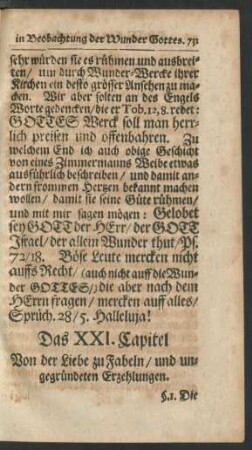 Das XXI. Capitel - Das XXX. Capitel
