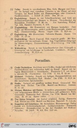 Porzellan (Nr. 21-34)