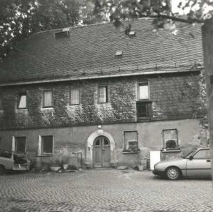 Falken (Chemnitzer Land), Hauptstraße 87. Mühlengebäude (1594). Hoffront