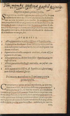 Septima pars principalis.