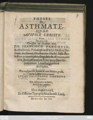 Theses De Asthmate