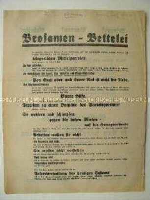 Wahlflugblatt der NSDAP zur Preußischen Landtagswahl 1932