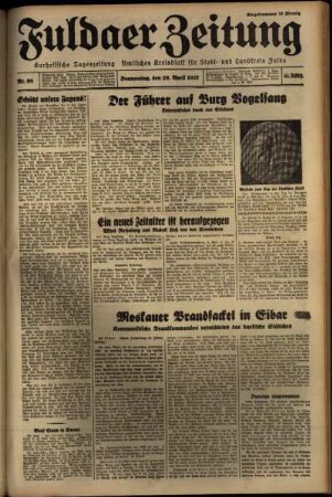 Ausgabe vom Donnerstag, den 29. April 1937.