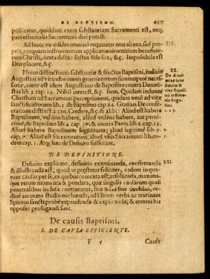 De causis Baptismi.