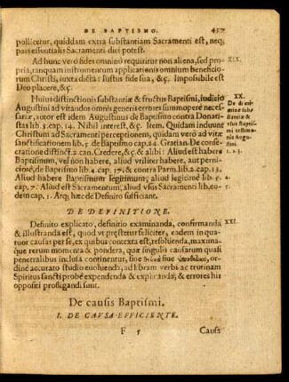 De causis Baptismi.