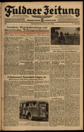 Ausgabe vom Samstag, den 08. Juli 1944.