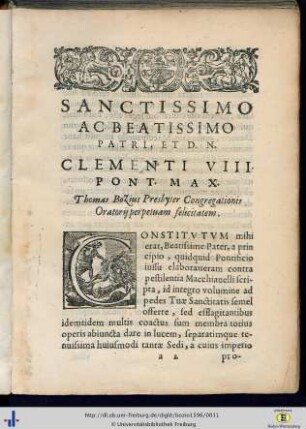 Sanctissimo ac Beatissimo Patri, et D.N. Clementi VIII. Pont. Max. …