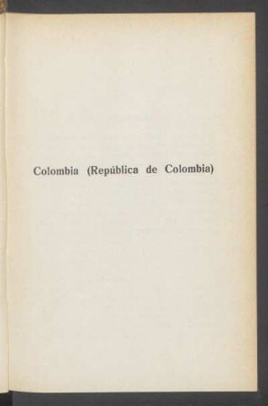 Colombia (República de Colombia)