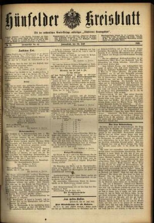 Ausgabe vom Samstag, den 24. Juli 1915.