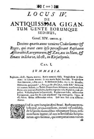 LOCUS IV. DE ANTIQUISSIMA GIGANTUM GENTE EORUMQUE SEDIBUS.