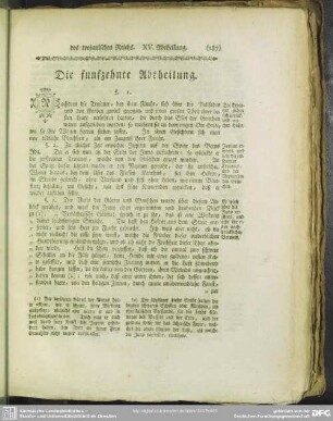 Die funfzehnte Abtheilung