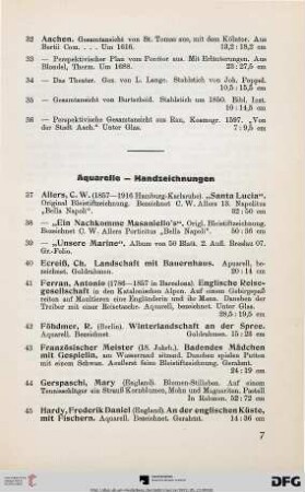 Aquarelle – Handzeichnungen (Nr. 37-53)