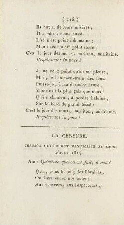 La Censure.