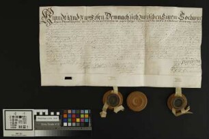 Horchheim: Vergleich zwischen Domkapitel Worms und Gemeinde Horchheim über die Kirchbaupflicht. Siegler: Regierung, Domkapitel zu Worms und Gerich...