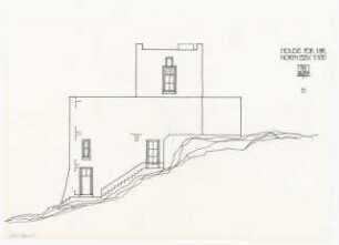 Wohnhaus Cave, Ios: Ansicht Norden Variante B 1:100