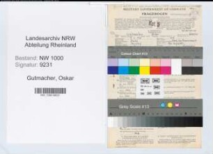 Entnazifizierung Oskar Gutmacher, geb. 04.02.1920 (Kaufm.Angest.)