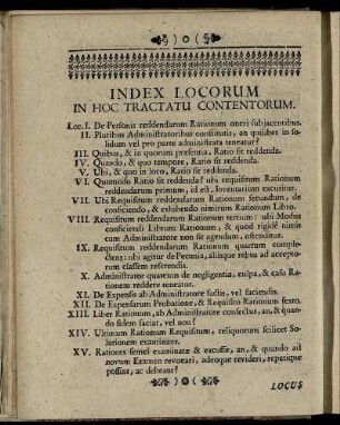 Index Locorum In Hoc Tractatu Contentorum.