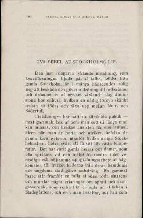 Två Sekel Af Stockholms Lif.