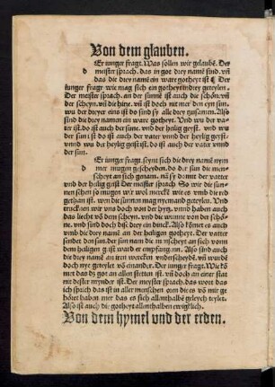 Von dem glauben.