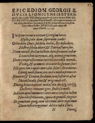 Epicedion Georgii II. Ducis Lignicensis ...