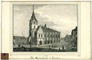 Die Marienkirche in Zwickau. 1837.