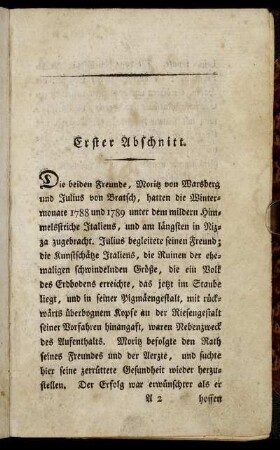 Erster Abschnitt - Zweiter Abschnitt.