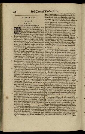 Titulus VI. De Hæresi. - Titulus XIV. De Simonia, & ne aliquid pro spiritualibus exigatur, aut promittatur.