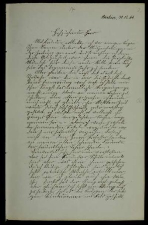 Nr. 2: Brief von Max und Carl Posner an Paul de Lagarde, Berlin, 30.12.1866