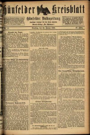 Ausgabe vom Dienstag, den 22. Januar 1924.