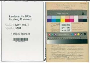 Entnazifizierung Richard Herpers , geb. 05.11.1895 (Lehrer)