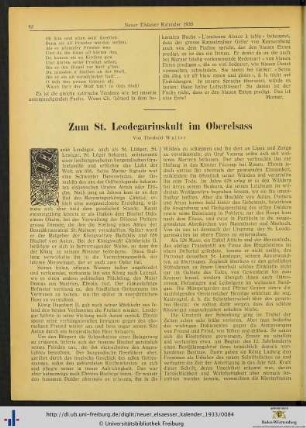 Zum St. Leodegariuskult im Oberelsass.