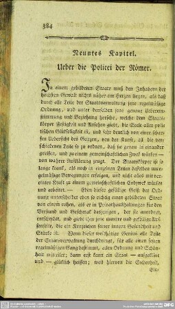 Neuntes Kapitel. Ueber die Policei der Römer