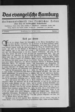 Reif zur Ernte