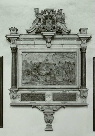 Epitaph Lucas Cranach d. J. mit Relief mit Grablegung Christi