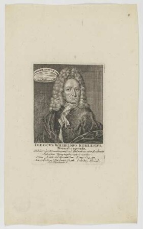Bildnis des Iodocvs Wilhelmvs Kohlesivs