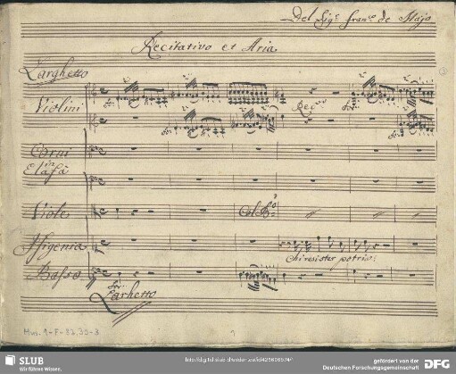 Ifigenia in Tauride. Excerpts - Mus.1-F-82,30-3 : S, orch, b