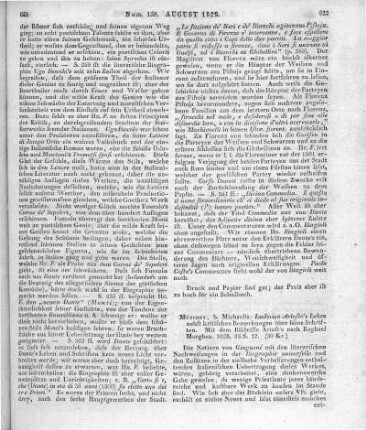 Ariosto, L: Ludovico Ariosto´s Leben. Nebst kritischen Bemerkungen über seine Schriften. Übers. v. J. D. Gries. München: Michaelis 1828