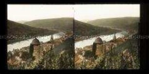 Blick vom Weinberg auf Zell und Mosel