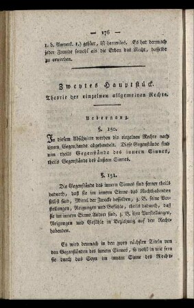 Zweytes Hauptstück. Theorie der einzelnen allgemeinen Rechte.