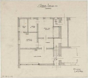 Gsaenger, Gustav; Lenggries (Bayern); Ländliche Kaffeepension mit Hühnerhaus, Frau Messmer - Variante (Grundriss EG)