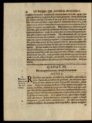 Caput III. De jure personarum, ejusq[ue] alienatione.