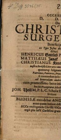 De Christi resurgentis beneficiis