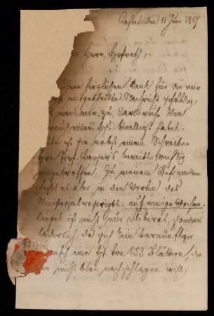 Brief von Jacob Grimm an Friedrich Creuzer