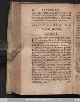 De Prima Divisione peccati. Caput II.