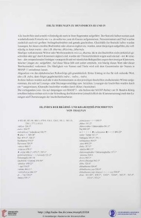III. Index der Brāhmī- und Kharoṣṭhī-Inschriften von Thalpan